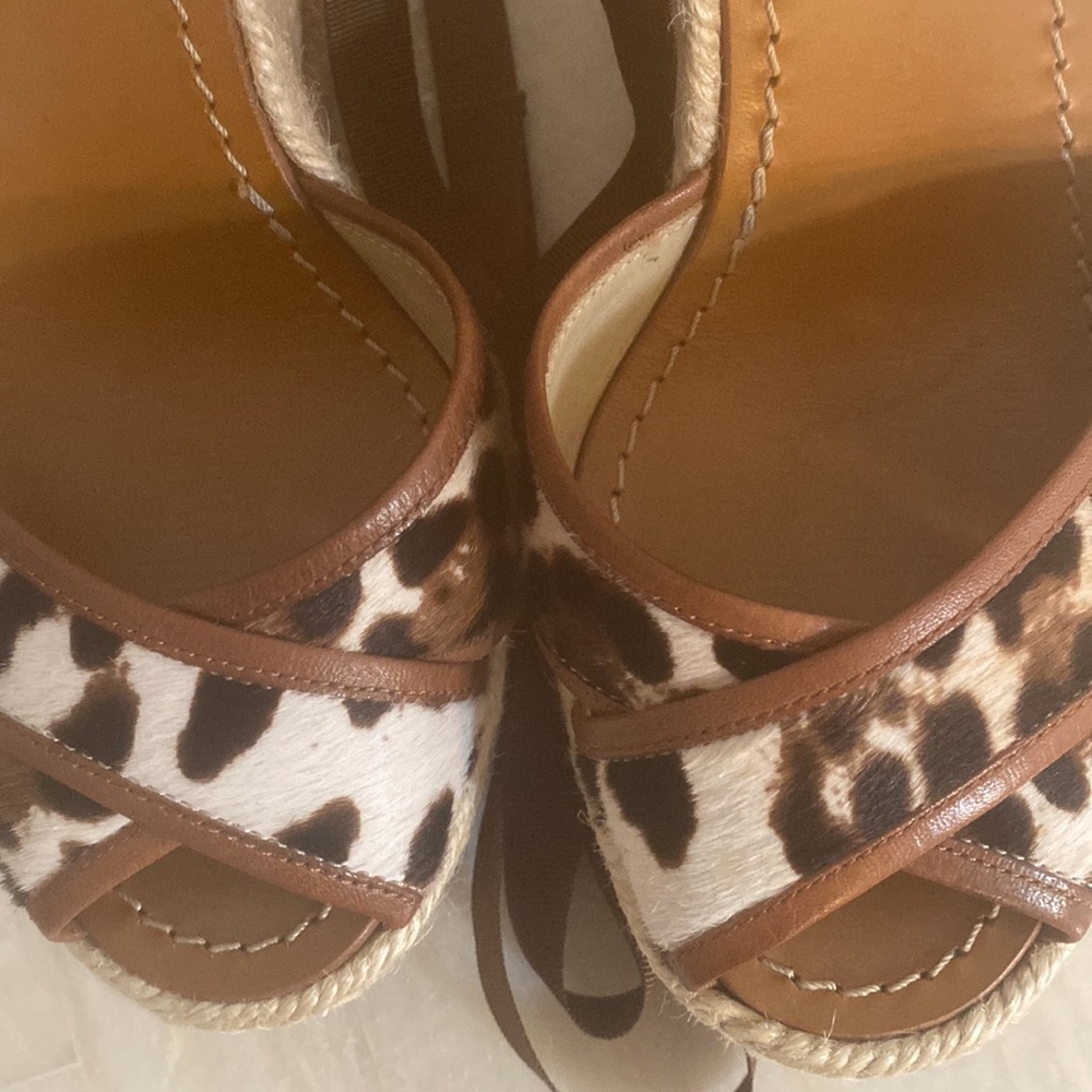 Dolce&Gabbana leopard print pony hair, leather sandals, s 39 - Picture 3 of 12